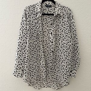 Karl Lagerfeld Black and White Iconic Print Shirt